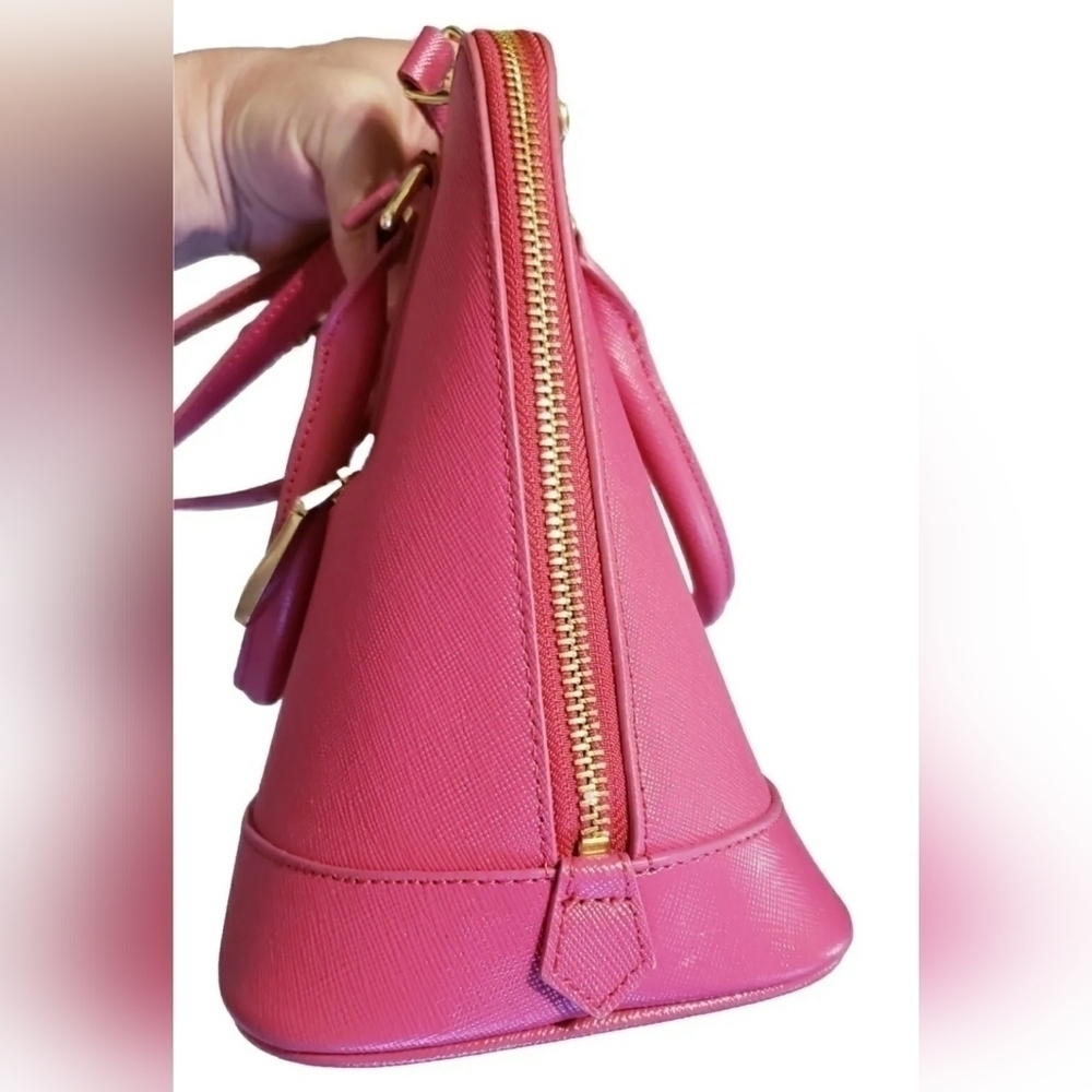 Samantha Thavasa Pink Handbag purse with handles & strap gold lock & keys EUC - Picture 5 of 16